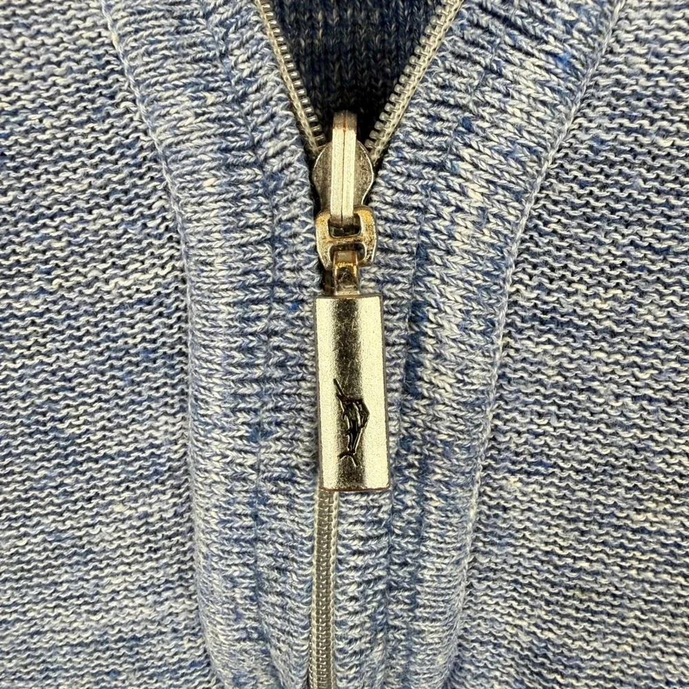 Tommy Bahama Reversible 1/4 Zip Raglan Pullover Sweater Mens L Blue Nautical - Picture 8 of 13